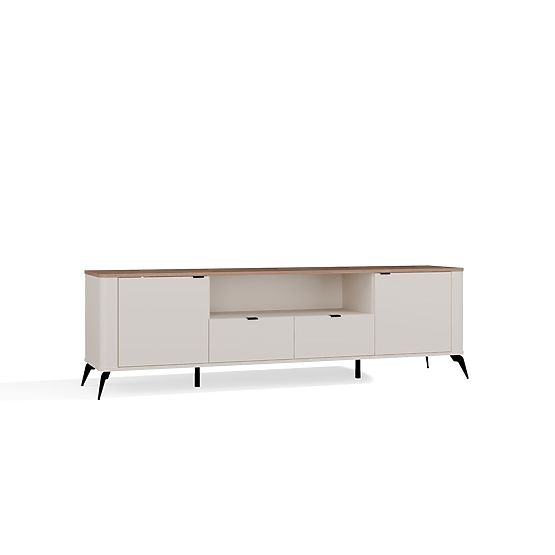 TV-Schrank CORDOBA 2S2S Kaschmir Beige Eiche Castello TV-Schrank mit 2 Schubladen