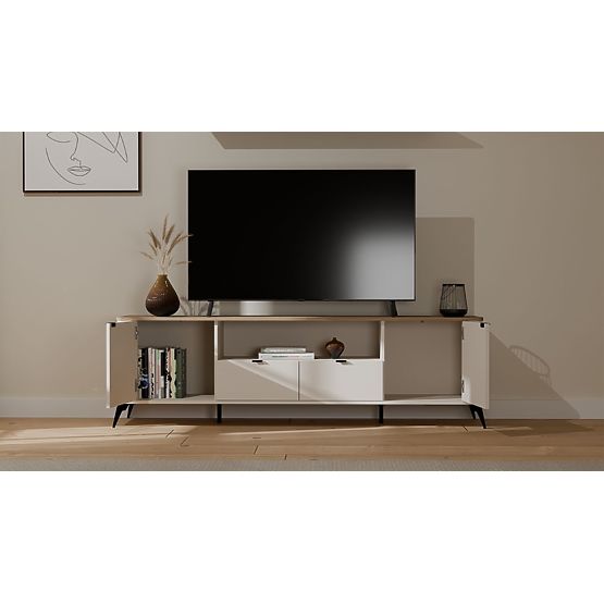 TV-Schrank CORDOBA 2S2S Kaschmir Beige Eiche Castello TV-Schrank mit 2 Schubladen