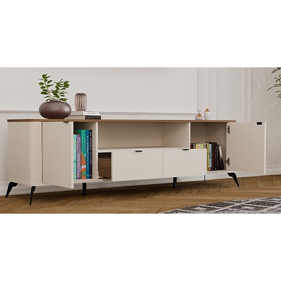 TV-Schrank CORDOBA 2S2S Kaschmir Beige Eiche Castello TV-Schrank mit 2 Schubladen