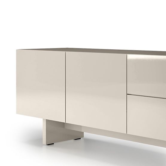 TV-Schrank Glim, kaschmirfarben, glänzend