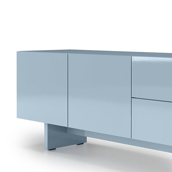 TV-Schrank Glim, rauchblau, glänzend