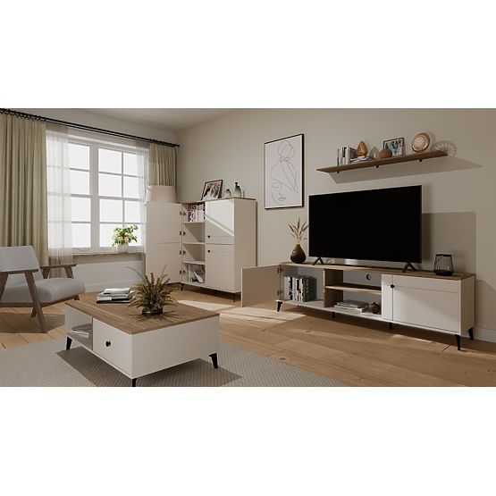 TV-Schrank POINT 2D Kaschmir Beige Eiche Castello TV-Schrank 2 Türen