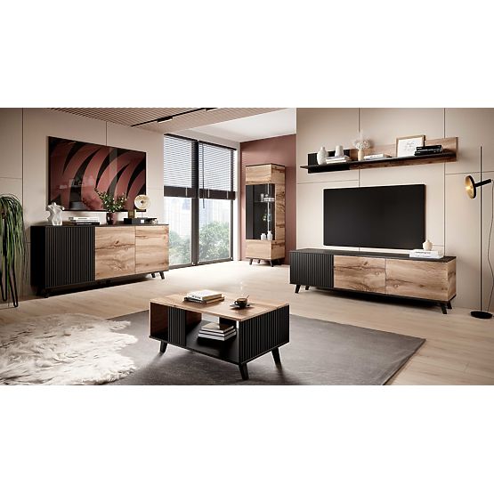 TV-Schrank RANDOM RTV-2 - Wotan Eiche/Schwarz