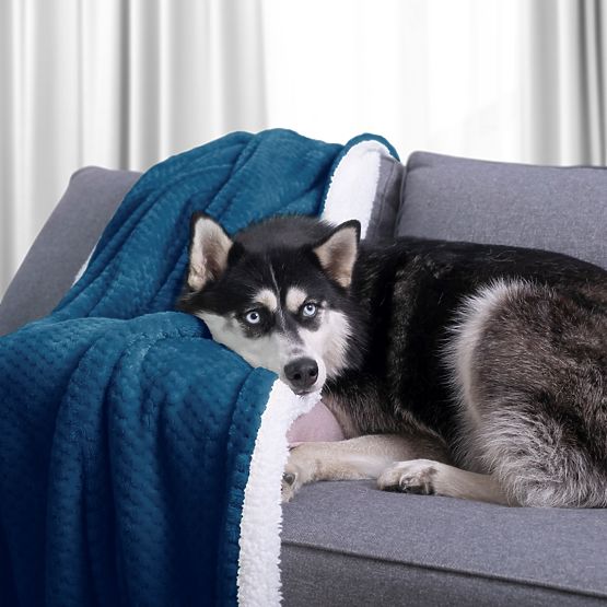 Überwurf SHLEEPY Farbe Indigo jacquardgeprägter klassischer Stil 130x180