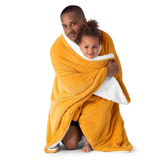 Überwurf SHLEEPY orange mit Jacquardmuster klassischer Stil 170x210