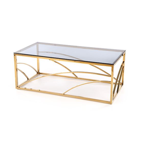 UNIVERSE Couchtisch, Gestell - gold, Glas - rauchig (1p=1Stk)