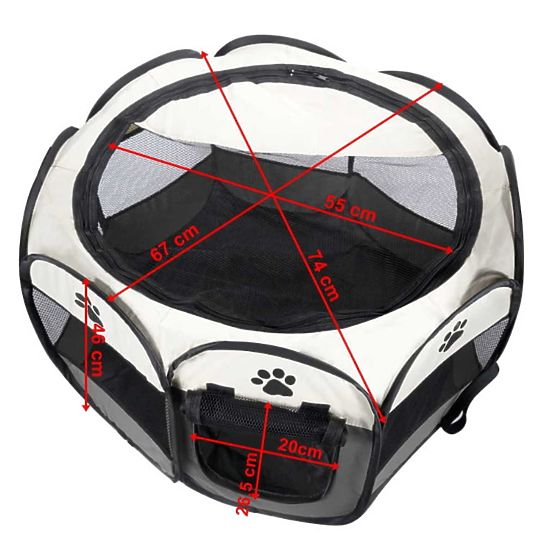 Universelles faltbares Gehege für Hunde und Katzen - Grau