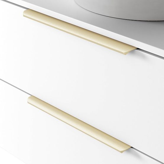 Unterschrank für Aufsatzwaschbecken Tidea 80 cm, weiß, goldene Griffe