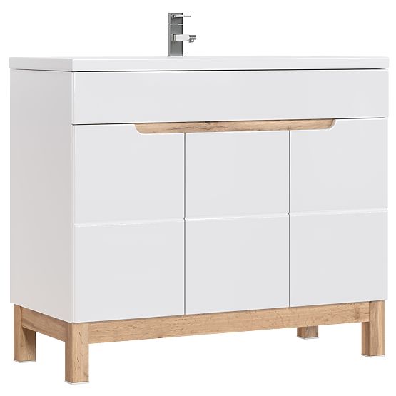 Unterschrank für Waschbecken 100 cm 3 Türen