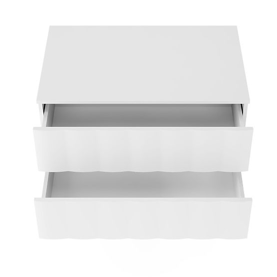 Unterschrank für Waschbecken Grita 80 cm, weiß, gewelltes Frontpanel