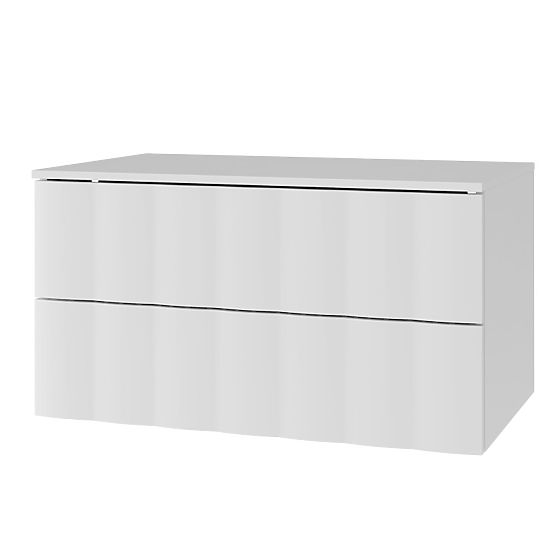 Unterschrank für Waschbecken Grita 80 cm, weiß, gewelltes Frontpanel