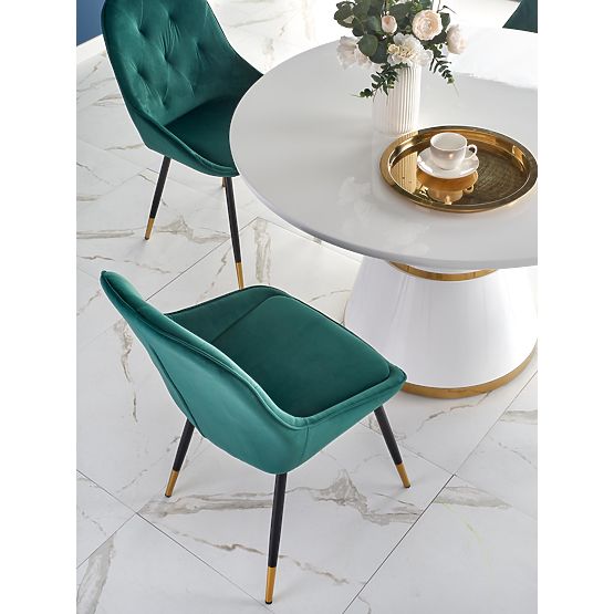 VEGAS Tisch, Platte - weiß, Bein - weiß / gold (2p=1 Stk)