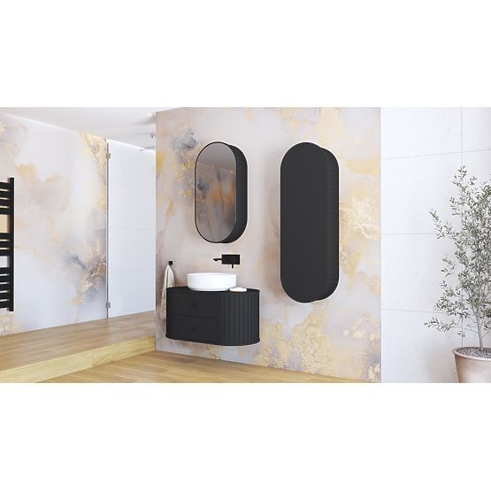 VENEZIA Spiegelschrank 1T schwarz (2p=1Stk)