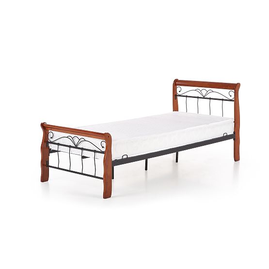 VERONICA Bett 90 cm Kirschbaum antik/schwarz
