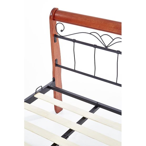 VERONICA Bett 90 cm Kirschbaum antik/schwarz