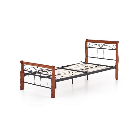 VERONICA Bett 90 cm Kirschbaum antik/schwarz