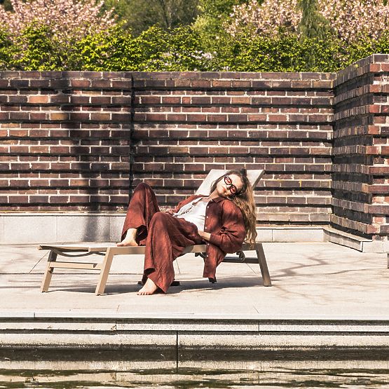 Verstellbare Gartenliege Shelly, Aluminium, Beige