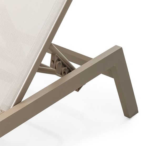 Verstellbare Gartenliege Shelly, Aluminium, Beige