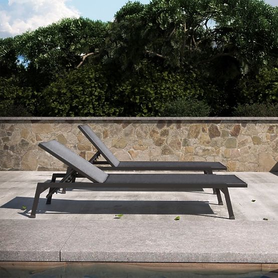 Verstellbare Gartenliege Shelly, Aluminium, Graphit