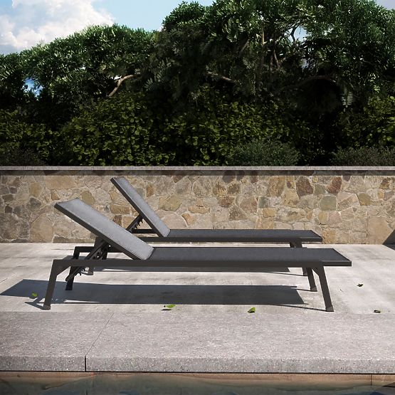 Verstellbare Gartenliege Shelly, Aluminium, Graphit