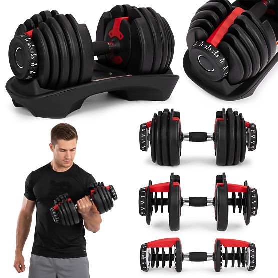 Verstellbare Gusseisenhantel mit Ständer Belastung 2,5-24 kg ModernHome