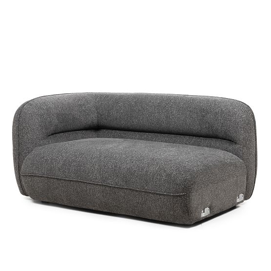 Vier-Sitzer Sofa für das Wohnzimmer Luvio grau, runde Formen