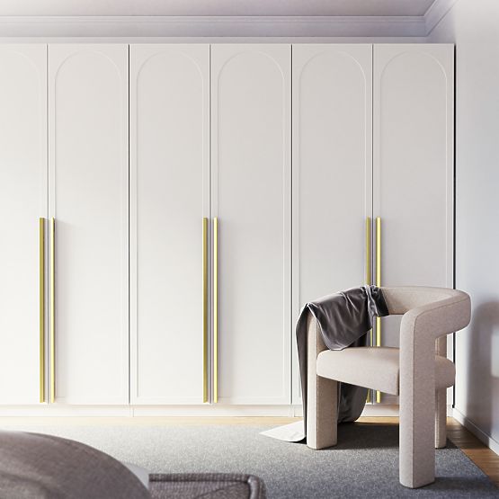 Viertüriger Schrank Neroli, gebogene Füllung, weiß