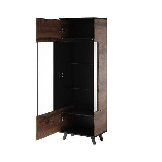 Vitrine RANDOM W-1 - Wotan Eiche/Schwarz
