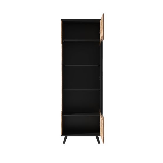 Vitrine RANDOM W-1 - Wotan Eiche/Schwarz