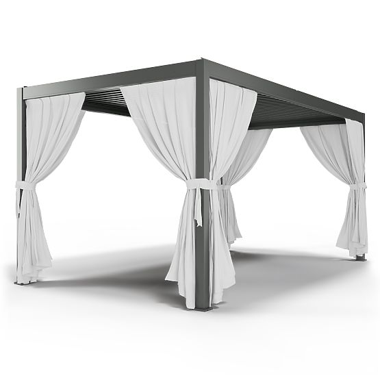 Vorhang 475 cm für die Seite der Pergola 5 m, weiß