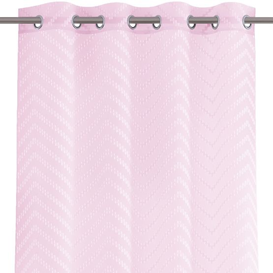 Vorhang MOLISA rosa Farbe gesticktes Motiv Boho silberne Ösen Voile 140x270 ameliahome