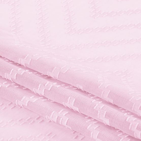 Vorhang MOLISA rosa Farbe gesticktes Motiv Boho silberne Ösen Voile 140x270 ameliahome