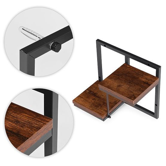 Wand-Blumenständer, hängendes Regal für Blumen und Dekorationen, 2 Ebenen, Loft ModernHome