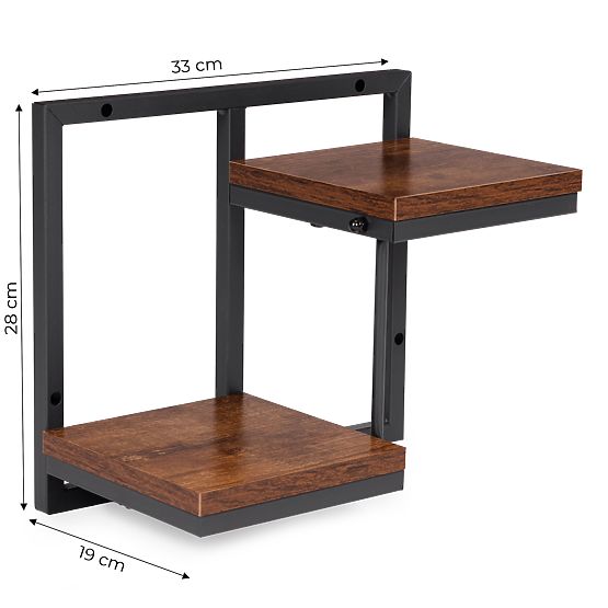 Wand-Blumenständer, hängendes Regal für Blumen und Dekorationen, 2 Ebenen, Loft ModernHome