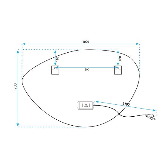 WAND-LED-SPIEGEL MIT BLUETOOTH-FUNKTION 70x100cm FOG