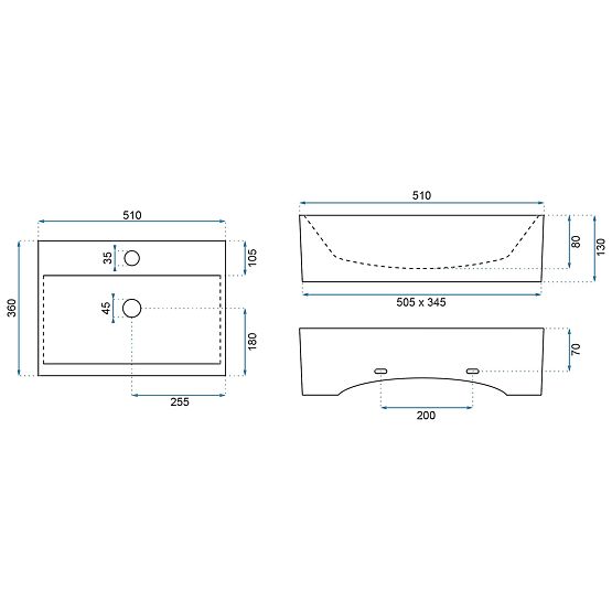 Wand-/Möbelwaschbecken Rea Bonita