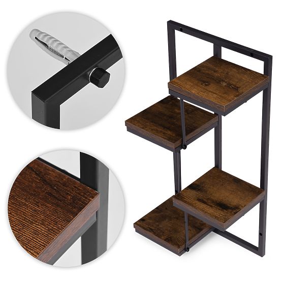 Wandblumenständer Regal für Blumen Dekoration 4 Ebenen Loft ModernHome