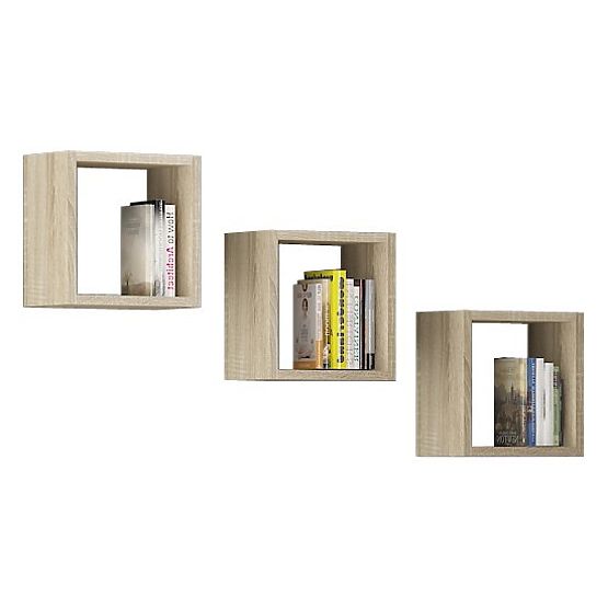 WANDBOARD K 25x25cm SET 3 Stück EICHE SONOMA