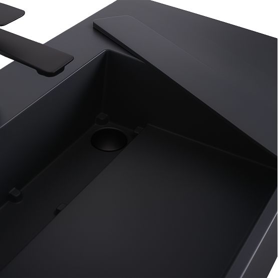 Waschbecken aus Konglomerat Archi 90 CM Grau Matt