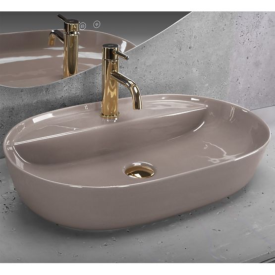 Waschbecken REA Aura 61 Beige Glänzend