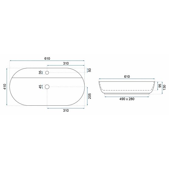 Waschbecken REA Aura 61 Beige Glänzend