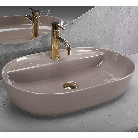 Waschbecken REA Aura 61 Beige Glänzend