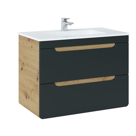 Waschtischunterschrank 80 cm 2 Schubladen