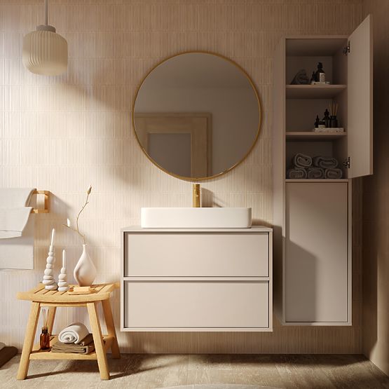 Waschtischunterschrank Mossy, 80 cm, Kaschmir