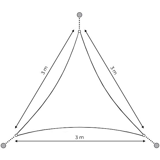 Wasserfeste Sonnensegel 3x3x3m ModernHome - beige
