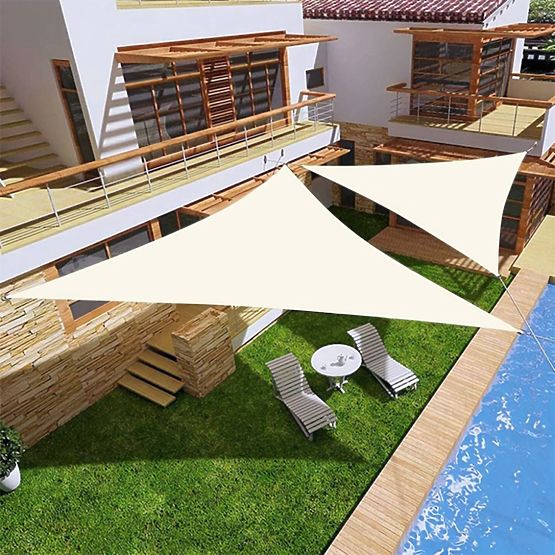 Wasserfeste Sonnensegel Überdachung 5x5x5m ModernHome - beige