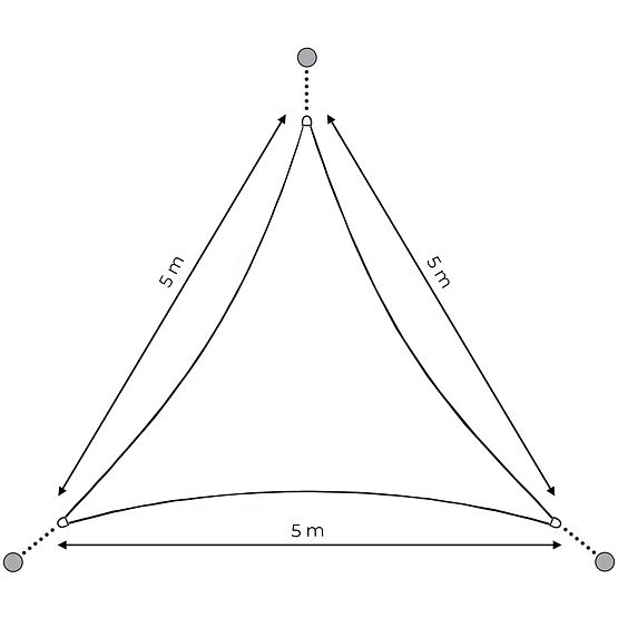 Wasserfeste Sonnensegel Überdachung 5x5x5m ModernHome - beige