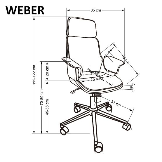 WEBER Bürostuhl Nussbaum / Schwarz