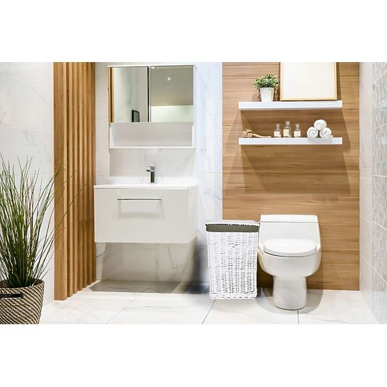 Weidenkorb 40x30x60 cm - 72L - weiß-grau