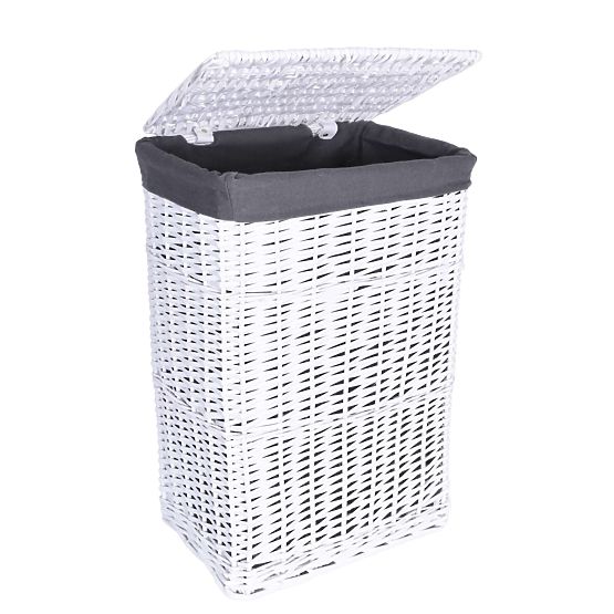 Weidenkorb 48x36x66 cm - 114L - weiß-grau
